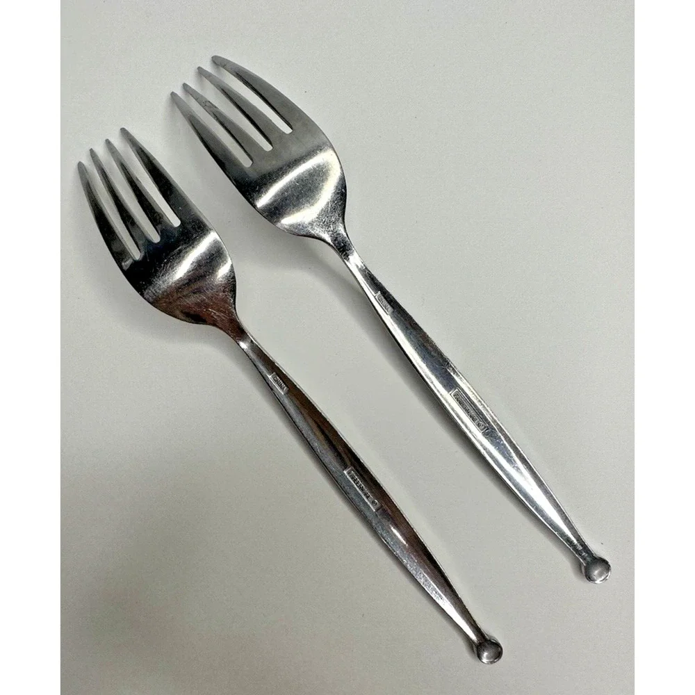 Faberware Circle Dot Stainless Flatware Replacement 2‎ Dinner Forks